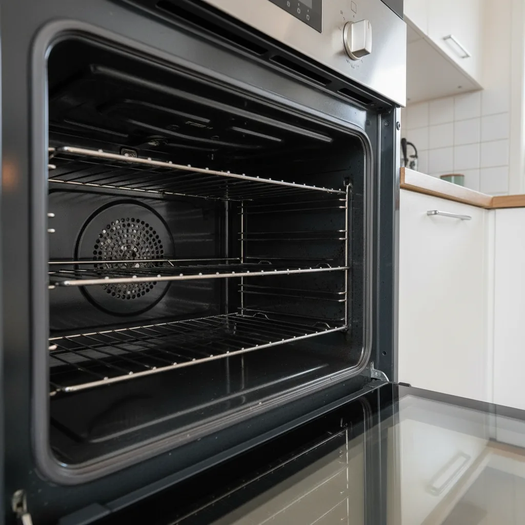 Sparkling clean oven after professional deep cleaning